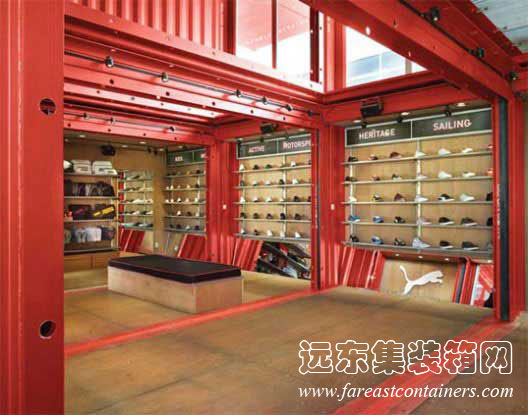 集裝箱式彪馬專賣店,住人集裝箱活動(dòng)房屋,二手集裝箱