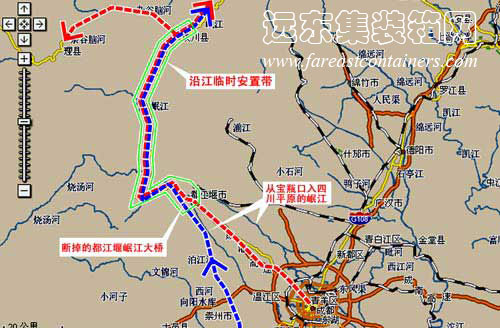 賑災(zāi)物資進入災(zāi)區(qū)路線圖