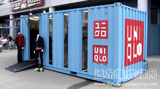 LOT-EK 設(shè)計的 Uniqlo 可移動集裝箱零售店,集裝箱建筑,集裝箱房屋,集裝箱住宅,集裝箱活動房,住人集裝箱
