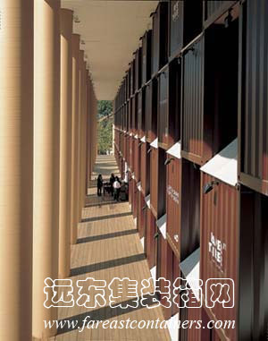 坂茂設(shè)計(jì)的紙筒與集裝箱相結(jié)合的建造體系,集裝箱房屋,集裝箱建筑,集裝箱住宅,集裝箱活動房,住人集裝箱